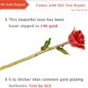 Valentines Day Gift Rose, Long Stem Rose Made from 24K Gold Dipped Real Rose Gift for her Rose(Red with Crystal Vase) - Image 4