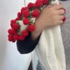 Round Crochet Flower Blanket – 31.5" Handmade Rose Red Blanket for Valentine’s, Weddings & Photo Shoots - Image 2