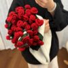 Round Crochet Flower Blanket – 31.5" Handmade Rose Red Blanket for Valentine’s, Weddings & Photo Shoots - Image 4