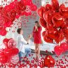 Red Valentine's Day Decorations – Heart Balloons, Love Balloon, Rose Petals & Hanging Decor for Weddings & Anniversaries - Image 2