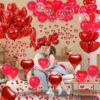 Red Valentine's Day Decorations – Heart Balloons, Love Balloon, Rose Petals & Hanging Decor for Weddings & Anniversaries - Image 3