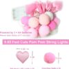 9.85Ft String Lights – 20 Pink Heart LEDs & Pom Poms with Timer for Valentine’s, Wedding, & Party Decor - Image 3