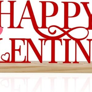 Metal Happy Valentine's Day Sign – Heart Decor for Home, Party, Shelf, or Mantel Decoration   1/2