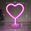 2-Pack Heart Neon Signs – Pink LED Neon Lights for Valentine’s Day, Wedding, and Party Decor - Image 3