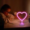 2-Pack Heart Neon Signs – Pink LED Neon Lights for Valentine’s Day, Wedding, and Party Decor - Image 4