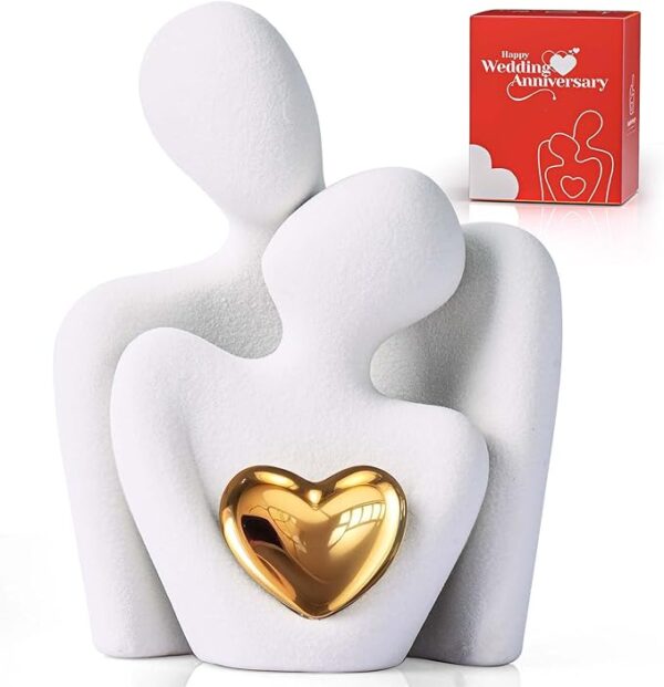 Mini Couple Statue – Romantic Shelf Decor for Living Room or Anniversary Gift