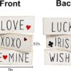 Valentine's Day Wooden Block Set – 3Pc Be Mine, XOXO & Love Signs for Table or Tray Decor - Image 2
