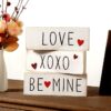 Valentine's Day Wooden Block Set – 3Pc Be Mine, XOXO & Love Signs for Table or Tray Decor - Image 4
