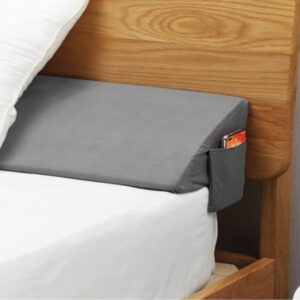 Queen Wedge Pillow – Headboard Gap Filler, Prevents Pillow Loss, Gray (60"x10"x6")