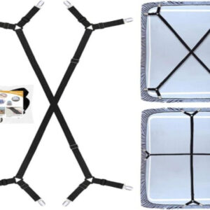 Adjustable Bed Sheet Holder Straps – 2pcs Crisscross Elastic Grippers for Sheets