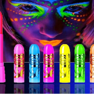 Glow-in-the-Dark Face & Body Paint Crayons – Neon Fluorescent Makeup for Halloween & Glow Parties