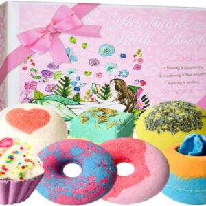 Bath Bomb Gift Set – 7 Natural Handmade Bath Bombs for Women & Kids, Perfect for Birthdays & Holidays