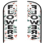 12ft x 2.5ft Flower Feather Banner Flag – Swooper Advertising Sign for Outdoor Business & Fair Use