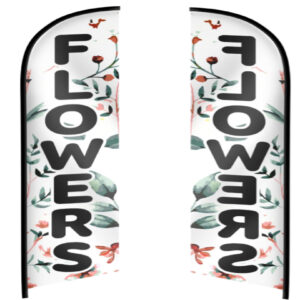 12ft x 2.5ft Flower Feather Banner Flag – Swooper Advertising Sign for Outdoor Business & Fair Use