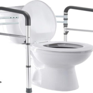 Eligible Toilet Safety Rails – Adjustable Frame, Foldable Handles, Supports up to 300 LB