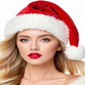 Christmas Santa Hats – Unisex Red Velvet Extra Thick Hats for Holiday & New Year Party Decor