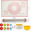 Rolling Pin Set with Thickness Rings, Silicone Pastry Mat & Bench Scraper – Stainless Steel for Baking & More - Image 5