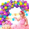 60-Piece Pink, Blue & Purple Balloon Set – 12'' Metallic & Confetti Balloons for Magic Theme Parties - Image 3
