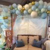 60-Piece Dusty Green & Blue Balloon Set – 12'' Sage, Sand, White & Gold for Boho & Safari Parties - Image 3
