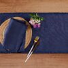 Navy Ruffle Linen Table Runner – 72", 100% Pure Linen, Handcrafted & Washable - Image 4