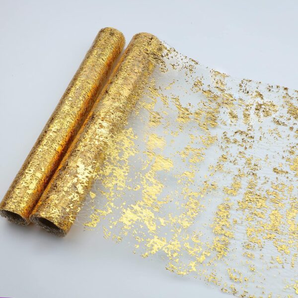 Gold Sequin Table Runner – 2-Pack, 11"x108" Glitter Decor