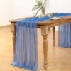2-Pack Dusty Blue Cheesecloth Table Runner – 120" Boho Gauze for Weddings & Events - Image 3