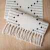 Boho Cotton Table Runner – 13"x90" Black & Beige with Tassels - Image 4