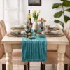 Teal Variegated Table Runner – 13"x72" for Stylish Tabletop Decor - Image 4