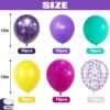 60-Piece Pink, Blue & Purple Balloon Set – 12'' Metallic & Confetti Balloons for Magic Theme Parties - Image 2