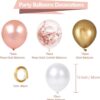 60 Rose Gold Confetti Balloons – 12'' White Latex with Gold Ribbon for Weddings & Parties - Image 2