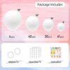 135 White Latex Balloons – Assorted Sizes Garland & Arch Kit for Parties & Events - Image 2