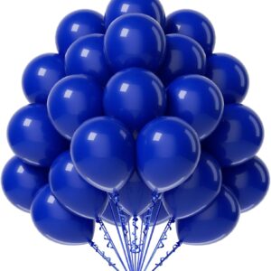50 Royal Blue Latex Balloons – 12'' Helium Quality for Birthday, Graduation & Weddings