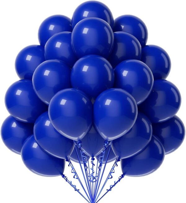 50 Royal Blue Latex Balloons – 12'' Helium Quality for Birthday, Graduation & Weddings