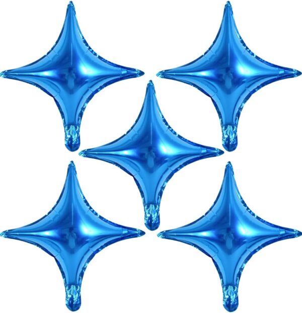 30-Pack 18'' Blue Star Foil Balloons – Star-Shaped Mylar for Parties & Events