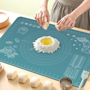 Silicone Pastry Mat – 32"x24", Extra Thick, Non-Stick with Measurements & Raised Edges for Baking