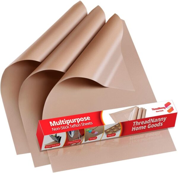 Teflon Sheets for Heat Press & Baking – 16"x20", Reusable PTFE Liners, Heat Resistant & Food Safe (3-Pack)