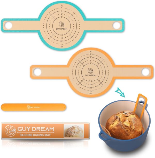 Silicone Bread Sling, 2pcs Non-Stick Dutch Oven Liner for Sourdough with Storage Band