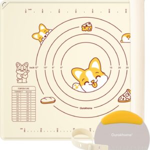 Silicone Baking Mat with Pastry Cutter – 20"x16", Non-Stick, Anti-Slip