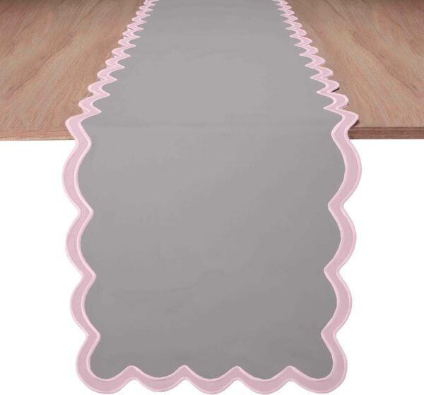 Quilted Cotton Table Runner – 72" Rustic Farmhouse Decor, Lilac Mist