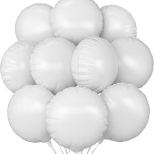 20Pcs White Round Foil Balloons, 18" Party Decorations
