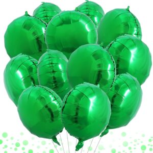 30Pcs Green Round Foil Balloons, 18" Party Decorations