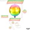 6Pcs Rainbow 4D Foil Balloons, 22" Gradient Tie-Dye Party Decorations - Image 2