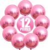 12Pcs Light Pink Foil Balloons, 22" Round Mylar Party Decorations - Image 4