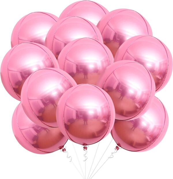12Pcs Light Pink Foil Balloons, 22" Round Mylar Party Decorations