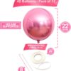 12Pcs Light Pink Foil Balloons, 22" Round Mylar Party Decorations - Image 3