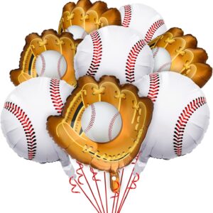 8Pcs Baseball Foil Balloons, 18" Sports Party Decorations