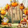 12Pcs Thanksgiving Foil Balloon Garland, Scarecrow, Turkey & Pumpkin Party Decorations - Image 3