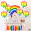 6Pcs Rainbow 4D Foil Balloons, 22" Gradient Tie-Dye Party Decorations - Image 3