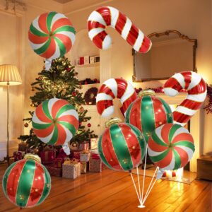 Christmas Candyland Foil Balloons, Candy Cane & Lollipop Holiday Decorations