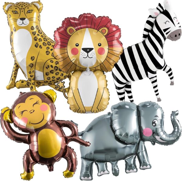 Jungle Safari Animal Foil Balloons, Party Decorations for Kids’ Birthday & Baby Shower